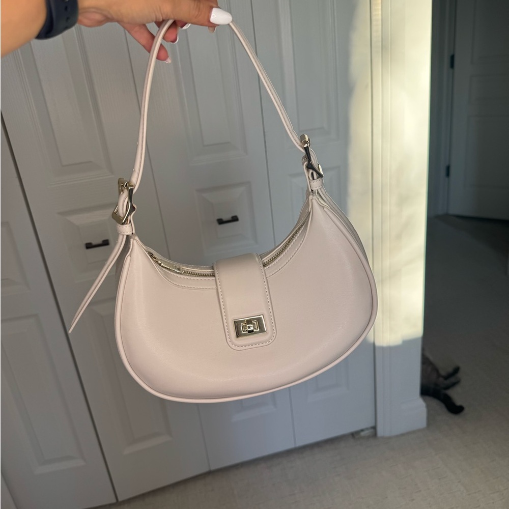 Cream Steven Madden Half Moon Shoulder Bag